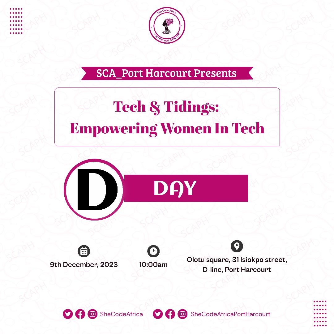 Cali_baby's tweet photo. At the @SCAportharcourt Tech and Tidings event. Don't miss out
#WomenEmpowerment #WomenInSTEM #womenintech #techandtidings https://t.co/QD9E8R5UYX