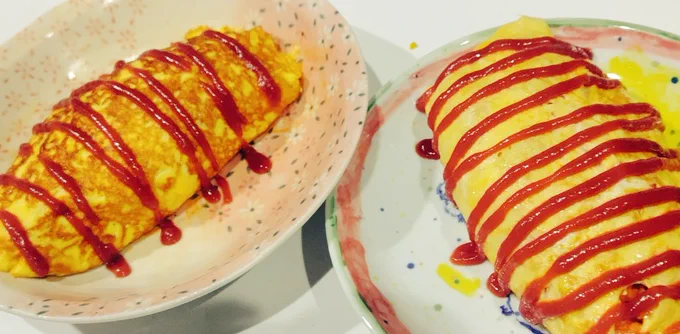 綺麗に巻けたオムライス 