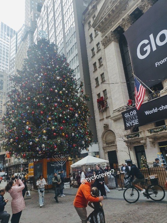 #wallstreet #christmasinny 
#fearlessgirl #nyc #nyse #scuplture #herstory #stockexchange #artlover #christmastree #tree #christmasdecor
#financialdistrict #finance #stocksandbonds 
#financialanalyst #holidays #wallst