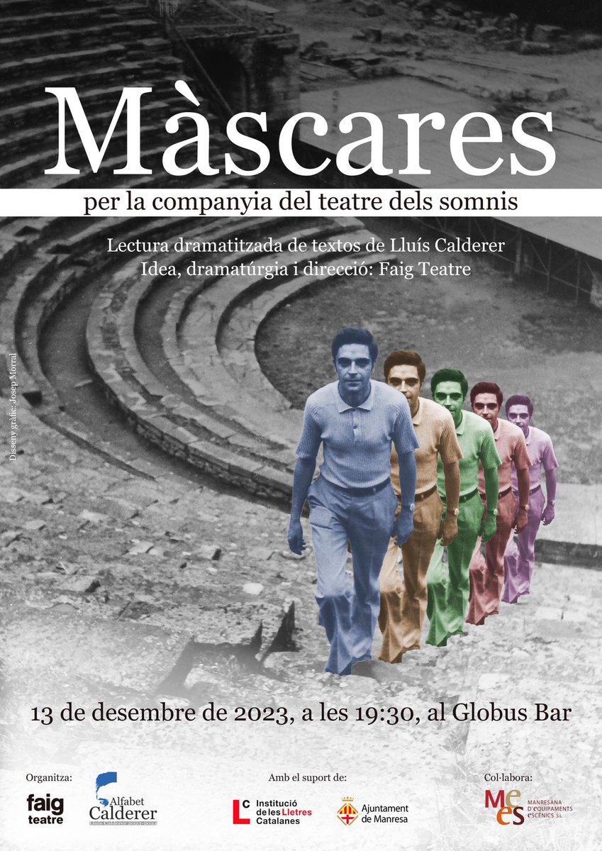 PepG_P's tweet photo. El dimecres 13 de desembre a les 19:30h al Globus Bar de Manresa, els Faig Teatre ens tornem a trobar per explicar les històries que va escriure el Lluís Calderer.
I així li rendim homenatge a qui va ser el nostre director i ànima del projecte!
Us hi esperem! https://t.co/l24yvVGytc