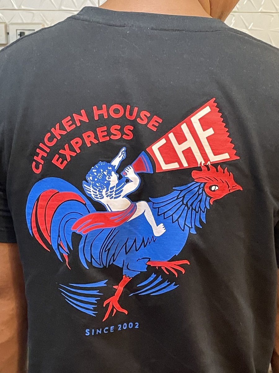 the merch i designed for Chicken House Express!!