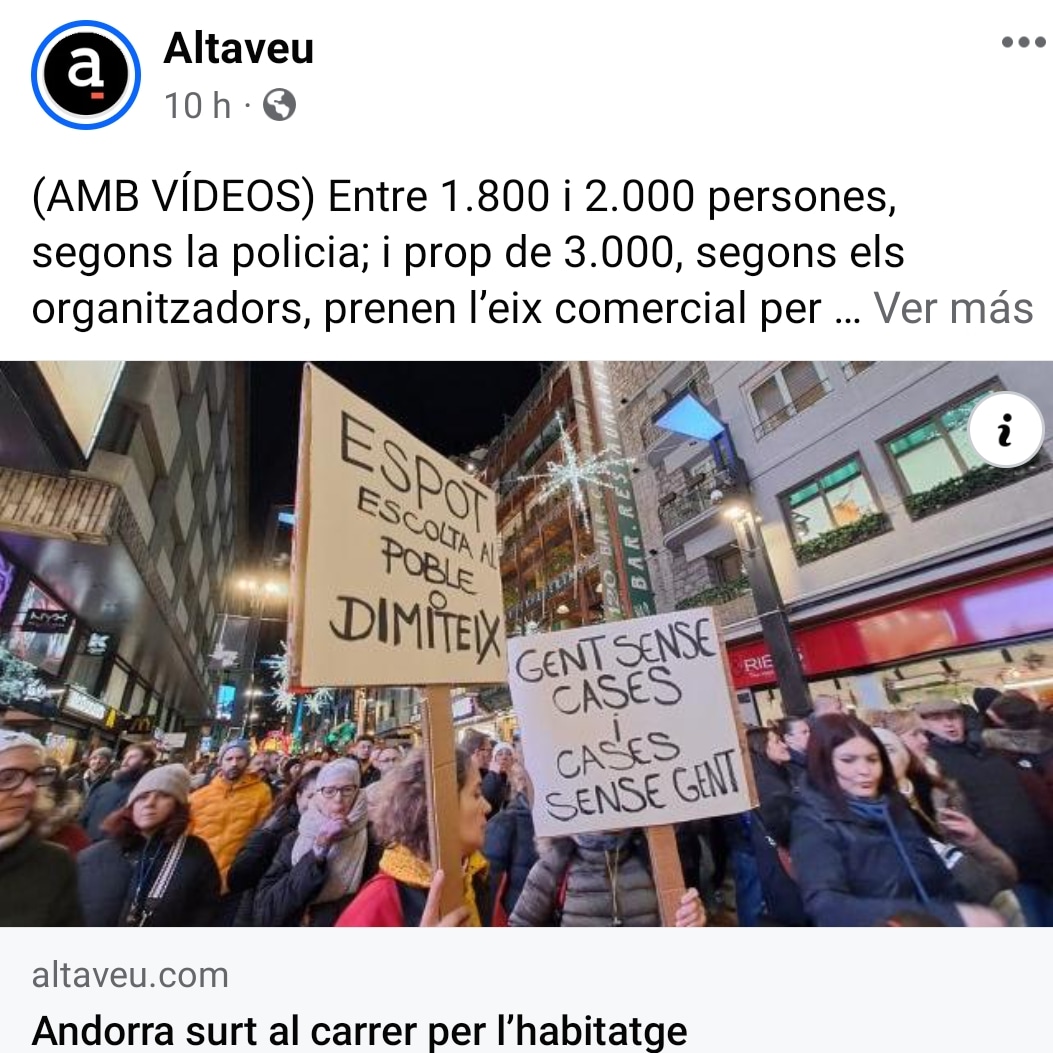 La manifestació organitzada per reclamar el dret a un habitatge digne a preu assequible va ser tot un èxit! Va ser una manifestació històrica, multitudinària i pacífica on la ciutadania va tornar a sortir al carrer per demostrar el seu malestar amb la classe política!
