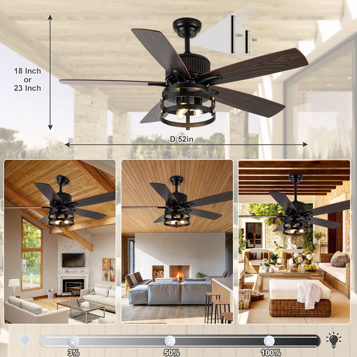 Wow, a brown ceiling fan that's both high-quality and practical! Can't wait to get one for my home!#QuietHome #HomeImprovement #HomeDecor #InteriorDesign #HomeDecorInspiration #InteriorDesignIdeas #Uaikiea #ceilingfan #ceilingfanwithlight