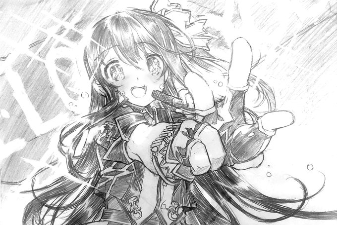 #今年も残りわずかなので今年一番伸びた絵を貼る見た絵描きさんも強制でやる 改めて今年描いたイラストだと多分コレ。入院中の病院で看護師さんからのリクエストで紙と鉛筆借りて描いたアイ。そのお陰でこの作品を知りました。推しの子人気すごいよ。 