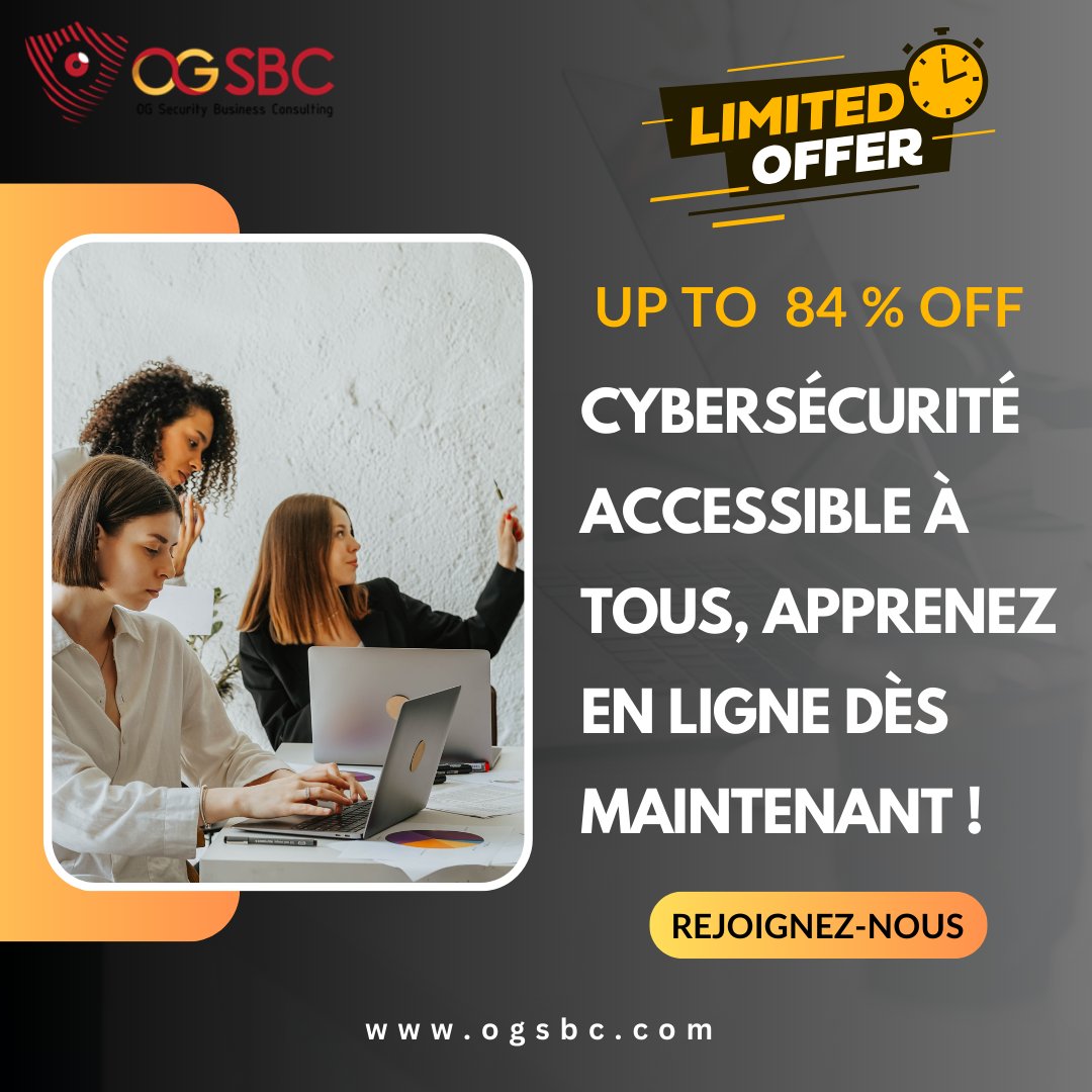 ogsbc_cyber's tweet photo. 🚀 𝐂𝐲𝐛𝐞𝐫𝐰𝐞𝐞𝐤 : 𝐝𝐞𝐯𝐞𝐧𝐞𝐳 𝐮𝐧 𝐞𝐱𝐩𝐞𝐫𝐭 𝐞𝐧 𝐜𝐲𝐛𝐞𝐫𝐬𝐞́𝐜𝐮𝐫𝐢𝐭𝐞́
profitez de nos formations cybersécurité à seulement 12,99 € avec le code coupon BESTCHOICE23.
https://t.co/UyBrPWl73c

#RGPD #ProtectionDesDonnées #CyberProtection #ISO27001 #online #it https://t.co/o1mdkFaPcM