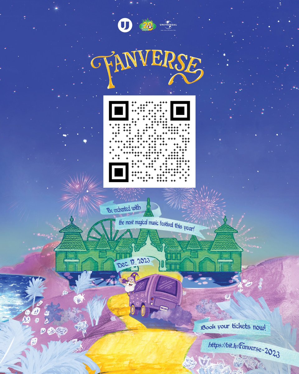 UMG_PH's tweet photo. Ready to feel the โจย ENCHANTMENT โจย in the air?
Experience the magic and music come together as UMusic Fanverse 2023 journeys to Enchanted Kingdom on December 17, 2023.
Scan the QR code or enter this link to book your tickets now ๐คฉ: https://t.co/0JJLEwtysM
#FanverseGoesToEK https://t.co/1upOVXpXXf