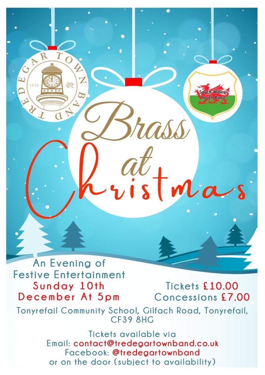 ￼ 🎄 BRASS AT CHRISTMAS 🎄 ￼ Don't forget, this weekend we are hosting our Brass at Christmas concerts! Tickets can be purchased at the door and we can guarantee you two evenings of fantastic festive cheer! #christmasconcert #Christmas #brassatchristmas #brassband