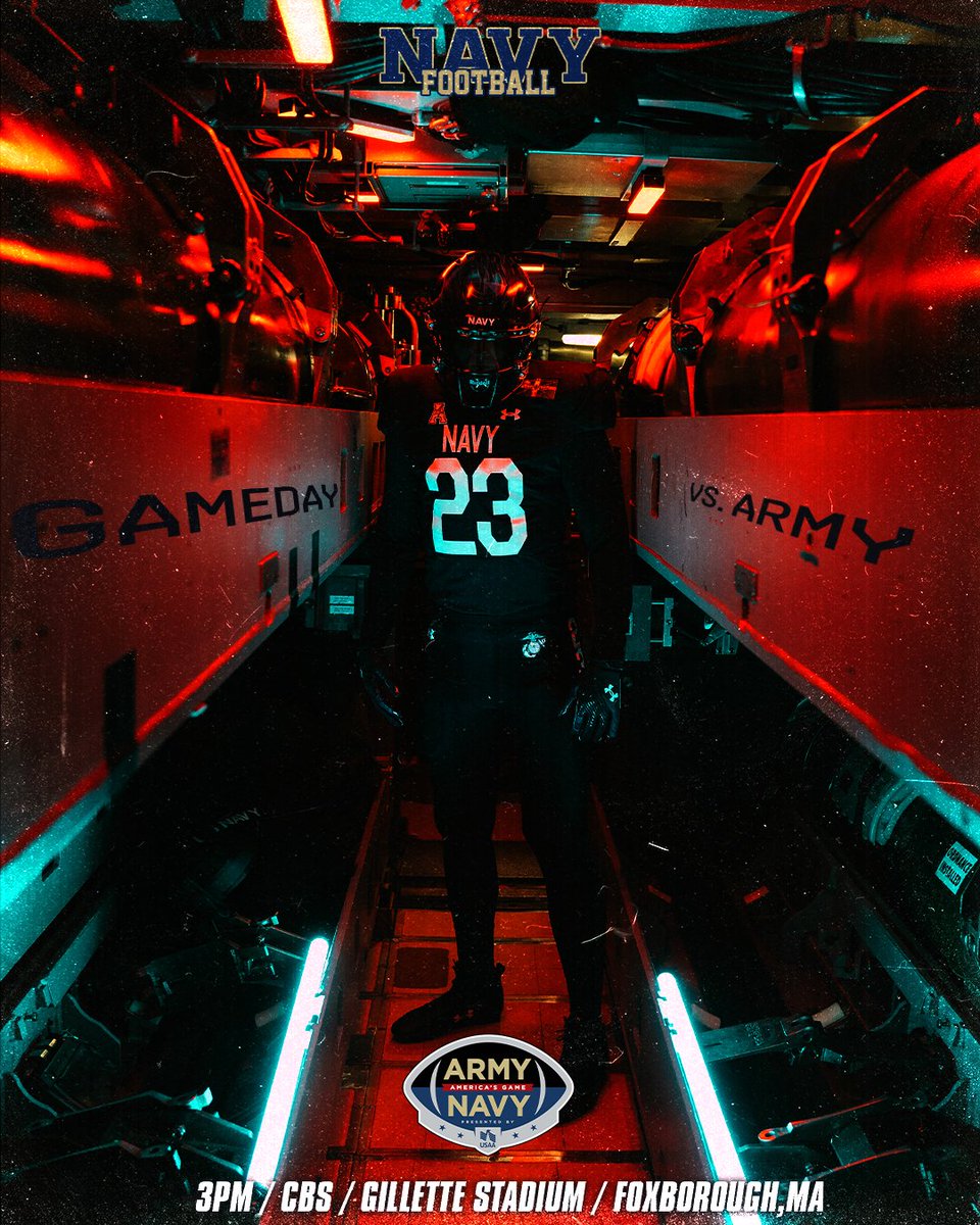 ＢＥＡＴ ＡＲＭＹ ＧＡＭＥＤＡＹ

⏰: 3:00 pm
📍: Gillette Stadium, Foxborough, Mass.
📺: CBS Sports
📻: Navy Radio Network

#GoNavy | #BeatArmy | #SilentService