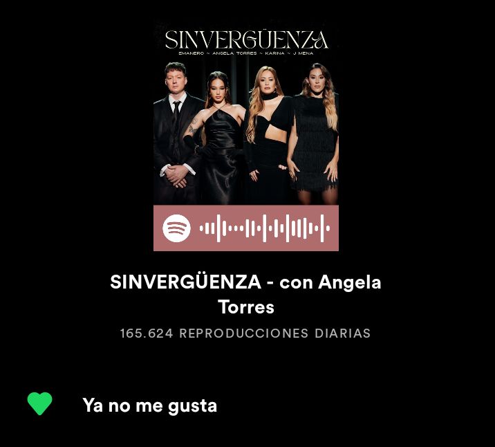 PasionxKarinaOk's tweet photo. Con 165 mil reproducciones SINVERGÜENZA ingresa al Top 50 de Argentina en @Spotify 🥳🔥💣 @kari_prince @emanero @baronjimena Angela Torres 🔥🥰😍 https://t.co/x4rQ6LB6CM