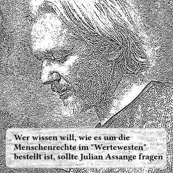 FreeAssange_eu's tweet photo. Wer wissen will, wie es um die #Menschenrechte im 'Wertewesten' bestellt ist, sollte Julian Assange fragen.

#TagDerMenschenrechte 
#FreeAssange 
#FreeAssangeNOW https://t.co/i36hTdwBFP