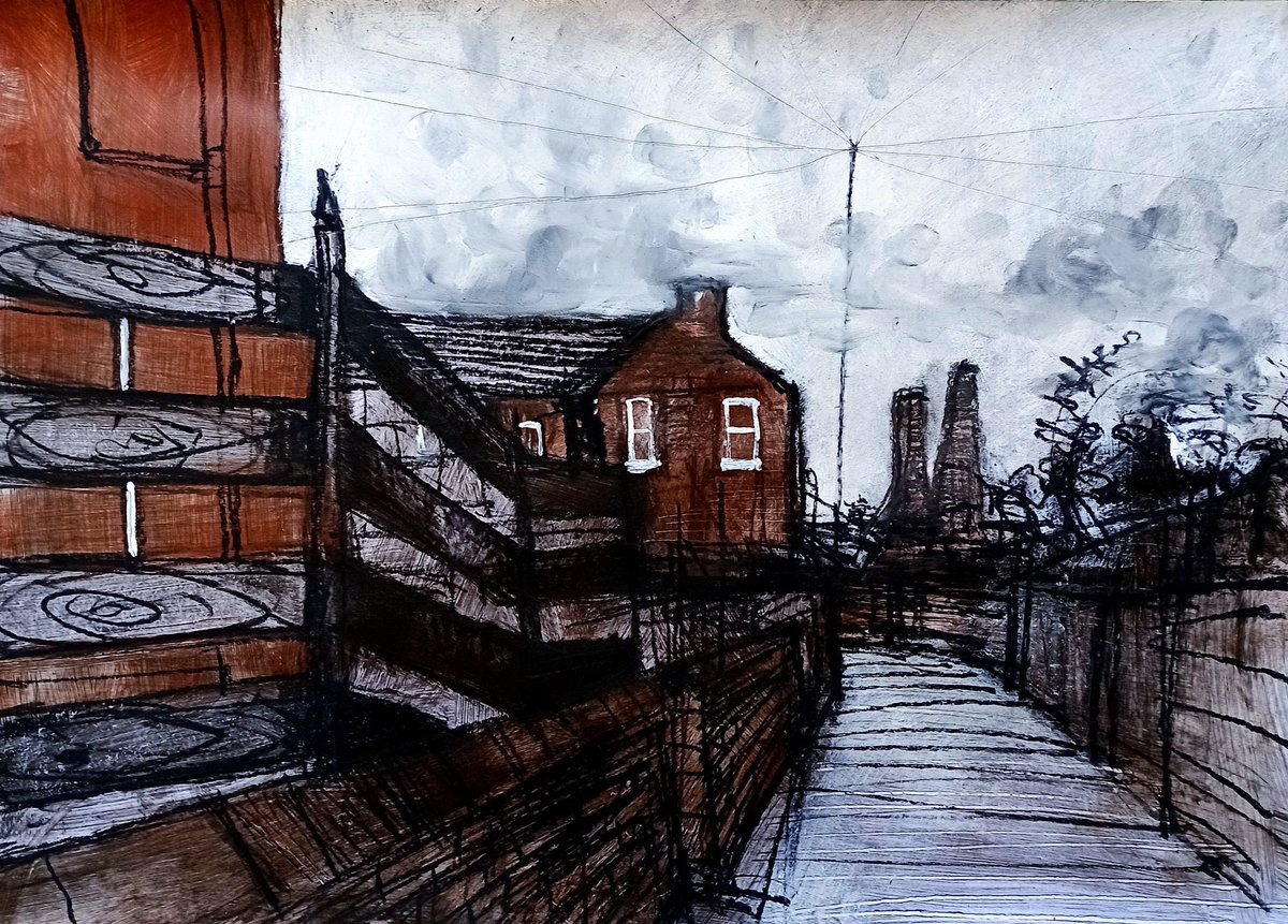 Staying with #ThePotteries, regulars will have noted the wonderful work of @flowerboxorguk in the previous post

A #GrimArt Founding Father🤴Ian’s #SixTownsSketchbook posts have been a real joy this year 😍 

Entry (Bottle Kiln View. Fenton) by Ian R. Pearsall #TheGrimList2022🎖️