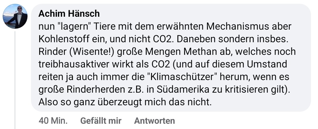 Solche Kommentar erklären PISA und bereiten mir Migräne. Das CO2 aus Kohlenstoff und Sauerstoff besteht, überfordert den biodeutschen Vollpfosten. Aber dann sind Migraten am Bildungsnotstand schuld 🙄 'Wolf, Elch und Gnu als Klimaretter' spektrum.de/news/wildtiere…