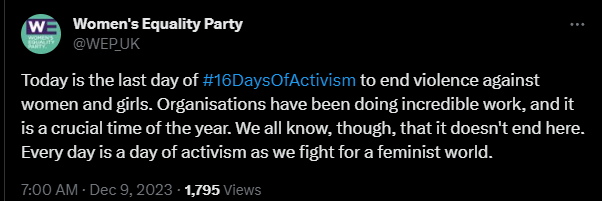 Still waiting for #16DaysOfActivism to end violence by women against men, women, & boys.

When's that one gonna happen?

#16Days #16DaysOfActivism2023