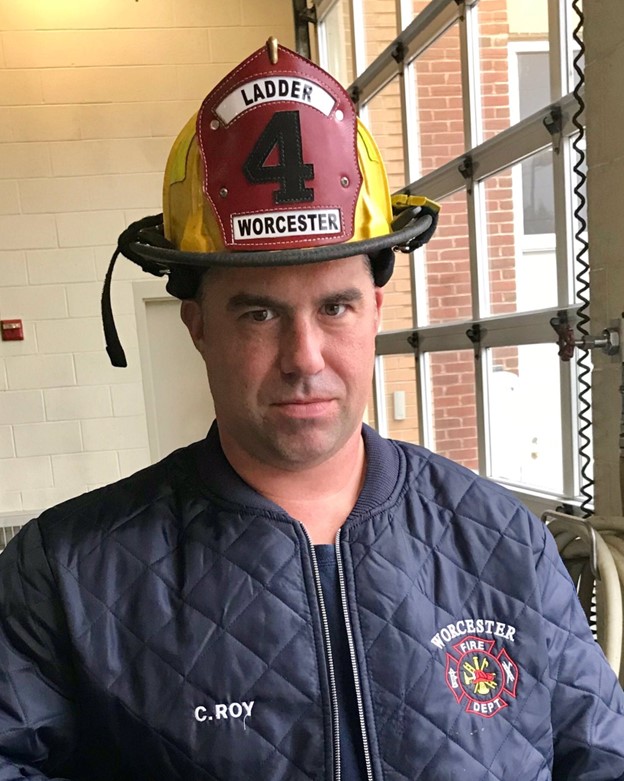 MassDFS's tweet photo. #Remember: @WorcesterFD Firefighter Christopher Roy gave his life in the line of duty battling an intentionally set five-alarm fire on December 9, 2018. We honor his memory and recognize the loved ones who will always keep him in their hearts: https://t.co/lRj5lW6EkU https://t.co/n19rKZR8rB