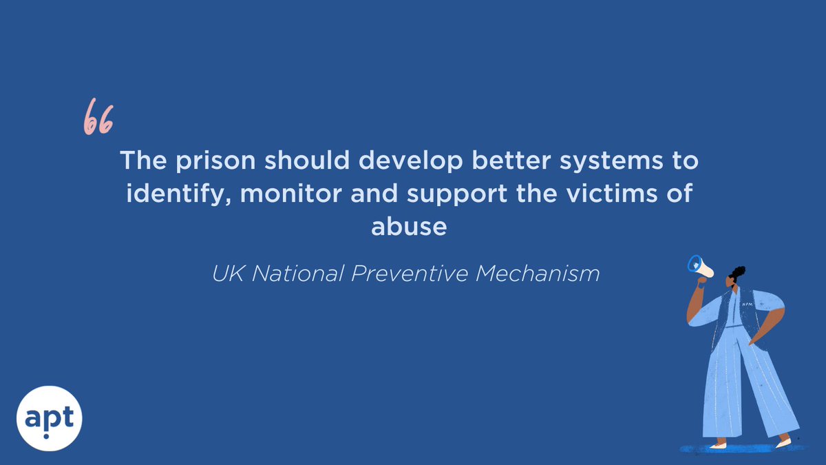 apt_geneva's tweet photo. Risk and needs assessment &amp; medical screening upon admission and throughout detention are crucial to identify GBV prior to and during detention.

@UKNPM recommends adequate identification and support to women who are victims of abuse in prison. https://t.co/TFZ0lRz0Vf @RightsGAC https://t.co/6PjBvfY1RI