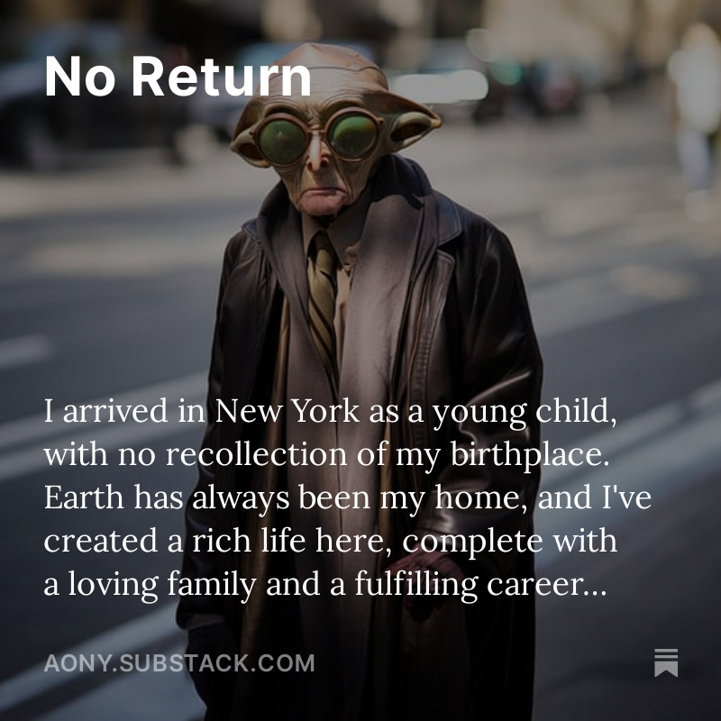 aliens_of_ny's tweet photo. The thought of leaving my family, friends, home, job, and the life I've built is daunting, and I've wrestled with the decision. I can't help but think about everything I'd miss if I were to embark on this journey.
Read the story: https://t.co/F5s3Jd5nF4 #AONY https://t.co/Gv1qpFc7UE