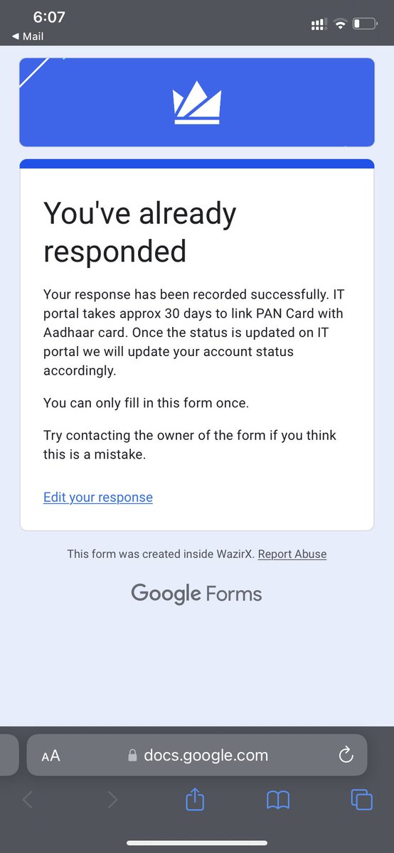 ArjunJa74656673's tweet photo. @WazirXCares Its been 13 days i have filled the form and no action taken yet.. My account was blocked on Nov 23rd and its been 16 days.. Kindly do the needful https://t.co/rY72Ift9lx