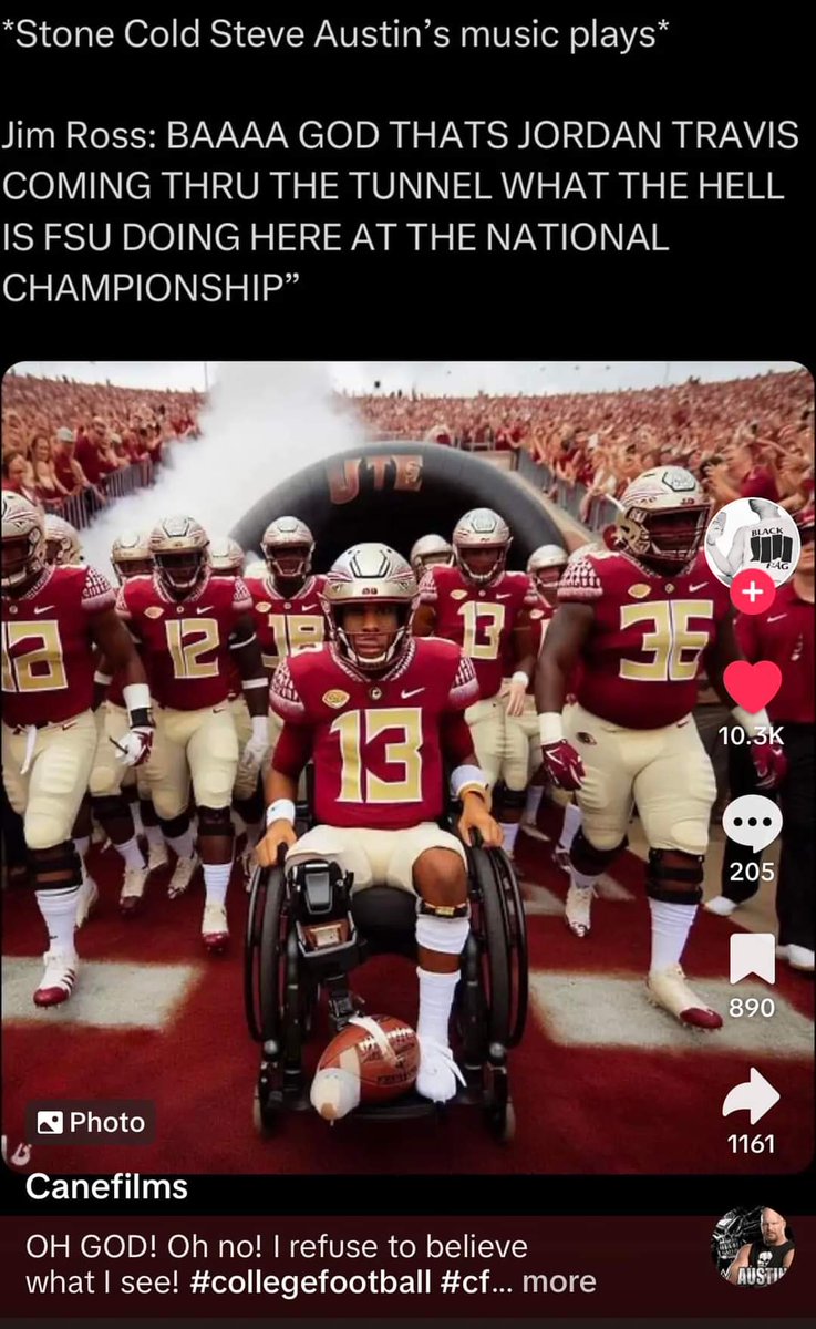NFLDraftSi's tweet photo. I'm not a wrestling nerd, but this did make me smile. #JusticeForFSU https://t.co/fDIKOpeS0w
