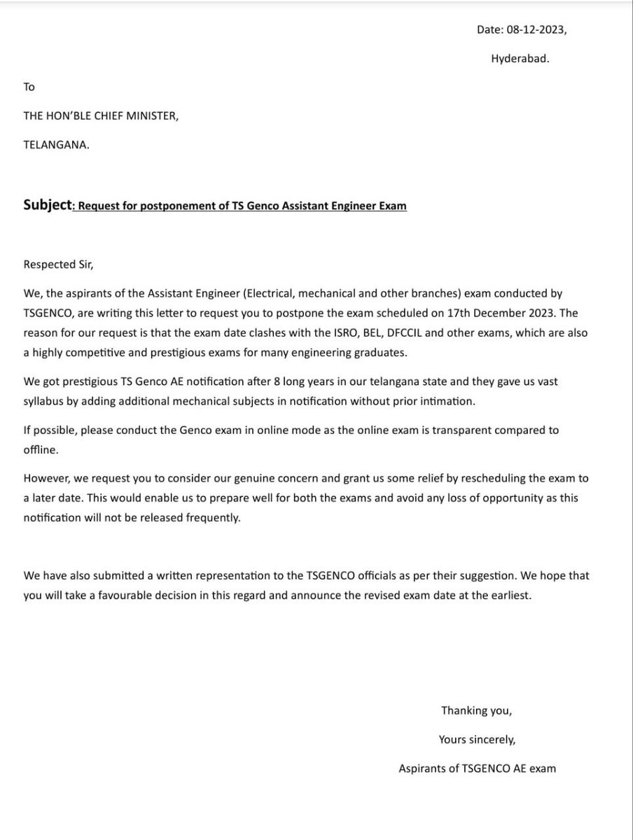 ijairam18_jai's tweet photo. #PostponeTSGENCOAEexam
@BhattiCLP @revanth_anumula @VenkatBalmoor @OffDSB @INCIndia @RahulGandhi https://t.co/BH3wj7E6fD