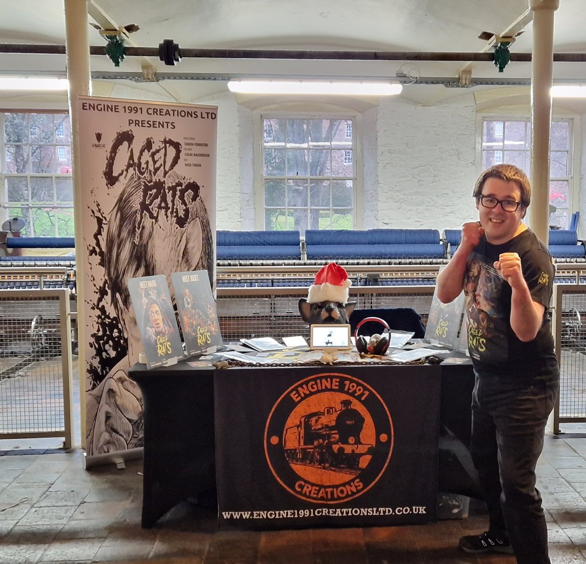 E1991Creations's tweet image. Hello everyone!

I'm exhibiting in the Christmas experience taking place at @newlanarkwhs today! 

Selling signed copies of Caged Rats The Comic Volume 1 for £10 each!!

Engine1991creationsltd.co.uk 

#newlanark #Scotland #indiecomic #indiecomics #update #news #Saturday