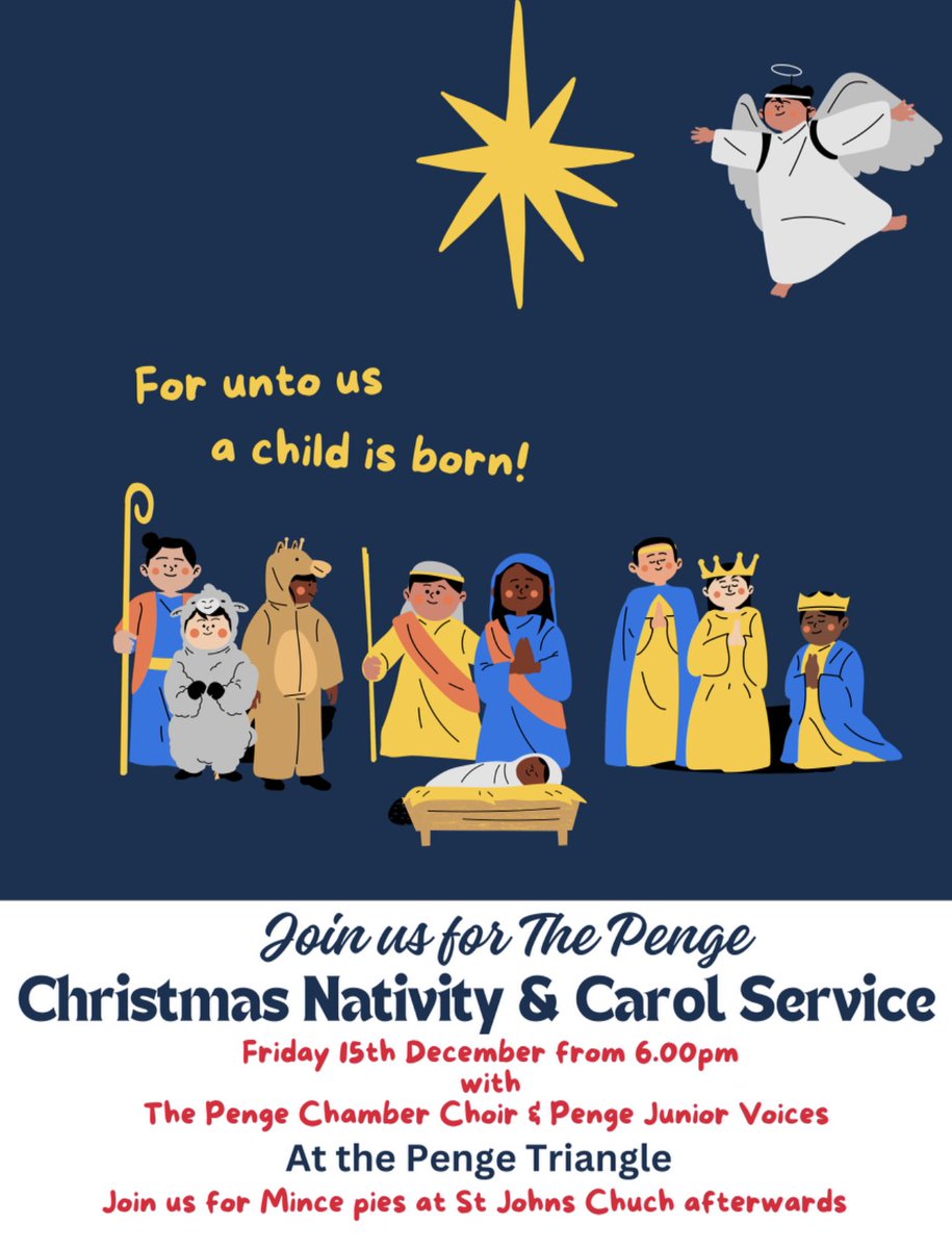 Pengefest (@pengefest) on Twitter photo Join us on the 15th December from 6.00pm for The Penge Christmas Nativity and Carol service , with Rev. Jessica Smith from St John’s Church leading the nativity and Jessica Blake leading the carols from The Penge Chamber Choir and Penge Junior Voices <a href="/thepengetourist/">Penge Tourist Board</a> <a href="/SE20Penge/">Penge SE20</a> Join us on the 15th December from 6.00pm for The Penge Christmas Nativity and Carol service , with Rev. Jessica Smith from St John’s Church leading the nativity and Jessica Blake leading the carols from The Penge Chamber Choir and Penge Junior Voices <a href="/thepengetourist/">Penge Tourist Board</a> <a href="/SE20Penge/">Penge SE20</a>