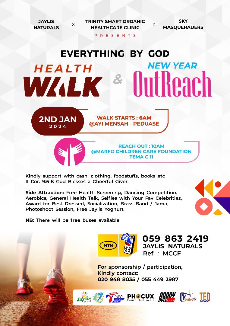 Together let’s walk in health and extend our blessings to those in need most 🙏 #everythingbyGod 💥💥💥💥💥