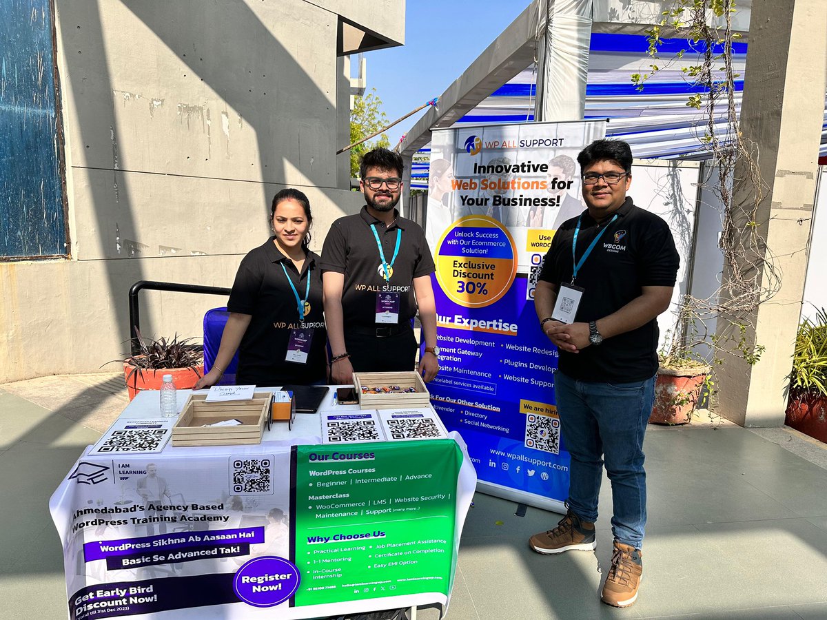 wbcomdesigns's tweet image. Exciting encounter at WordCamp Ahmedabad with WP All Support! It's always inspiring to meet fellow technical enthusiasts who share our passion for innovation in the WordPress community.
@wp_websupport #WCAhmedabad #WordPress