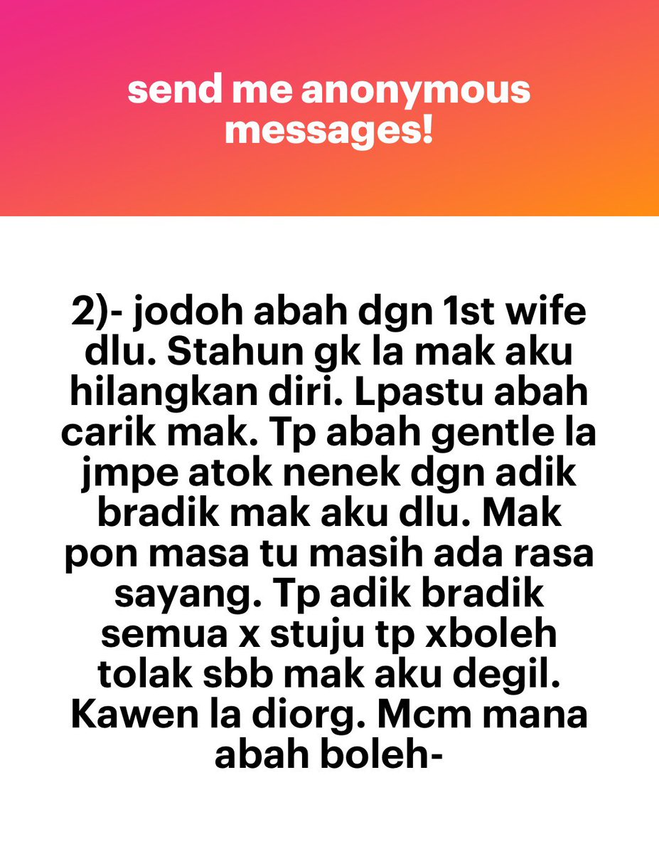 meinmokhtar's tweet photo. Luahan anak dari isteri no 2. https://t.co/D7MvAGrZoi