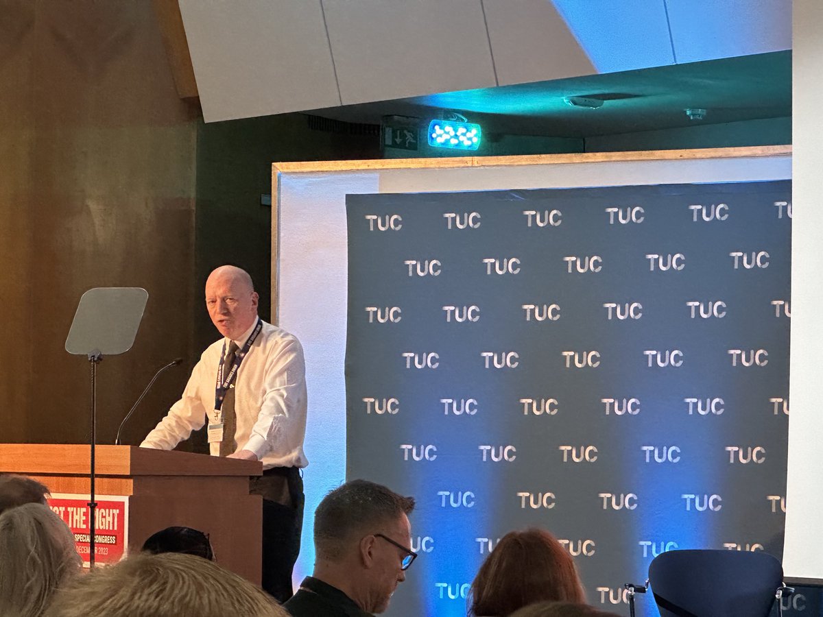 So @The_TUC special congress kicks off with our president @MattWrack setting out the fight before us following the latest Tory attack on unions and working peoples right to strike .. standing up, fighting back and winning for our class is our job! #ProtectTheRightToStrike