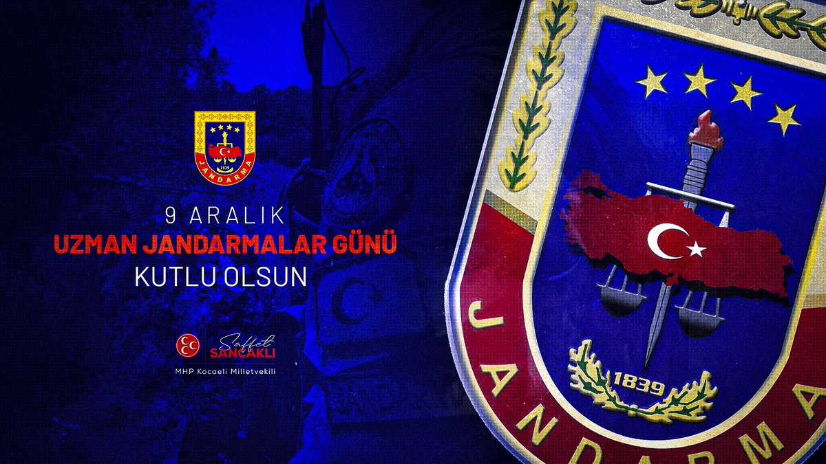 Milletimizin güvenliği için canla başla görev yapan kahramanlarımızın 9 Aralık Uzman Jandarmalar Günü kutlu olsun. 🇹🇷