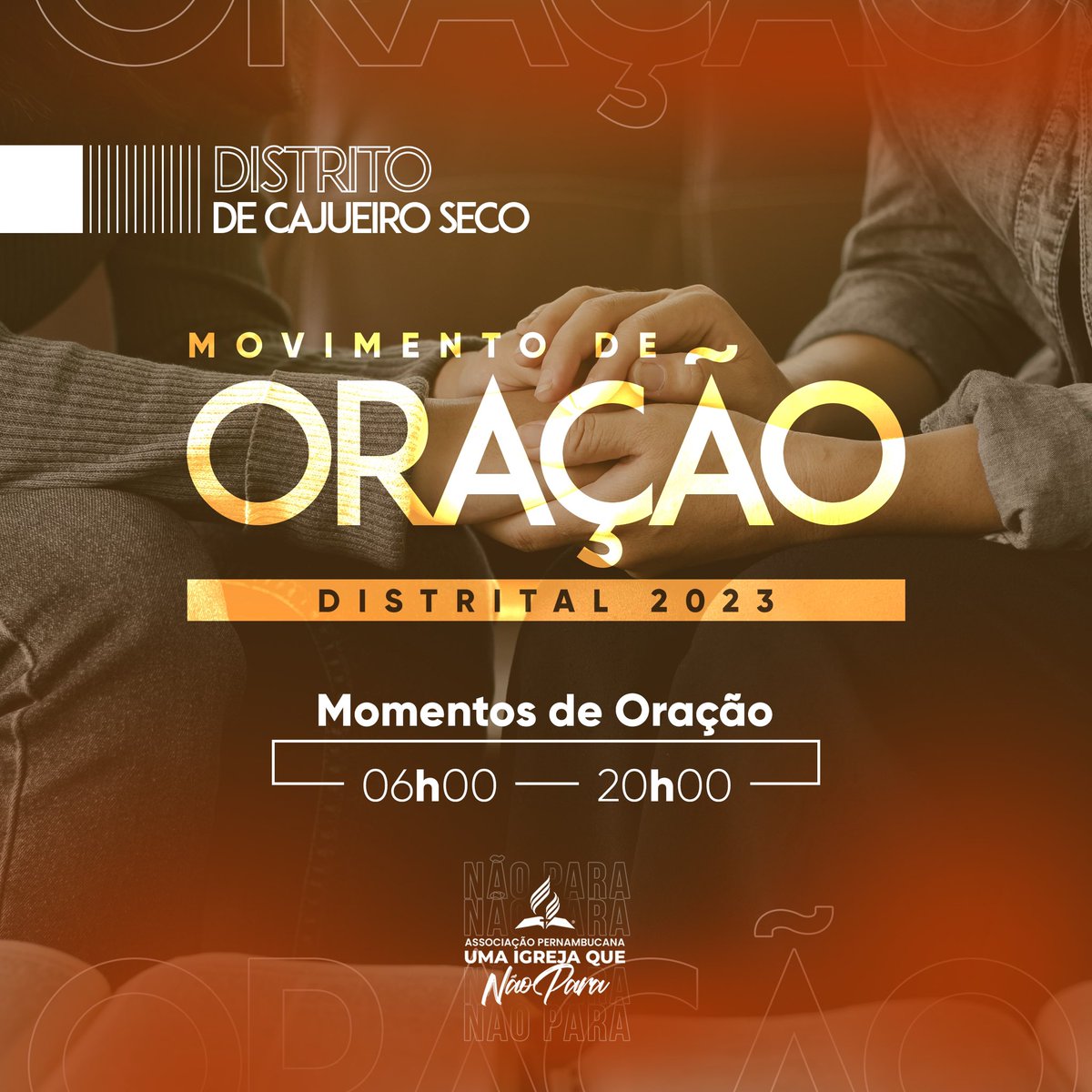 🛐 Hoje o distrito de Cajueiro Seco dará continuidade ao movimento espiritual da APe por uma igreja que não para de jejuar e orar pelo batismo do Espírito Santo!
#PrimeiroDeus #APeUmaIgrejaQueNaoPara