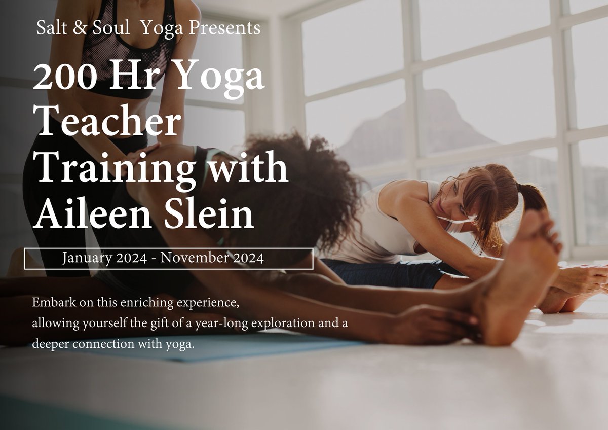 Upcoming 200 Hour Teacher Training with Aileen Slein 👈  📅 Jan 2024 - Nov 2024📍 Salt &amp; Soul

Embark on a 10-month, 200HR 
🗓️ Dates: One weekend per month for 10 months, 12 pm - 7 pm

📧 Email info@saltandsoul.ie or Aileenslein@gmail.com