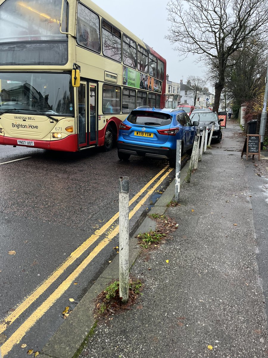 Strong start for the <a href="/YPLAC/">You Park Like a C***</a> brigade in Brighton today! Triple pointer Ditchling Road! <a href="/BATBrighton/">Brighton Active Travel</a>