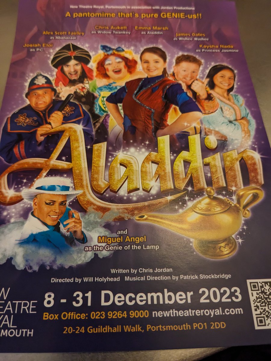 @newtheatreroyal 
Just experienced the magical Aladdin Christmas panto at New Theatre Royal Portsmouth! From the dazzling sets to the hilarious performances, it's a festive treat for all. Get ready for a magic carpet ride of laughter  #AladdinPanto #PortsmouthMagic #Portsmouth