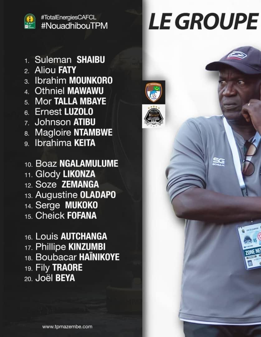 jenovicmbowa1's tweet image. #TotalEnergiesCAFCL #NouadhibouTPM 
Voici le groupe convoqué par le coach #LamineNdiaye pour la troisième journée de la Ligue des Champions