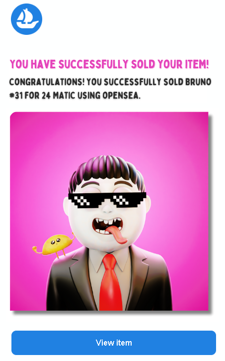 brunoart_nft's tweet photo. Wohoo! Another SOLD💜💜

Bruno #32 sold to @TheEmptyTaco 🫶🏻🙏🏻Thank you so much for your support 🫶🏻
Welcome to the #3DBruno club 🫂
Holder airdrop NFT sent✅

You have 1 ticket in my raffle where all Bruno buyer can win 55 MATIC 🎁 https://t.co/mNJZ865NIh