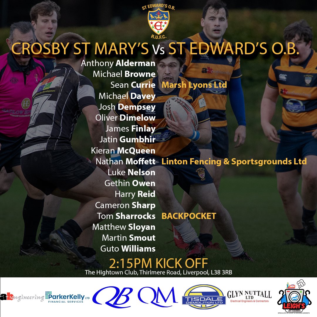 StEdwardsOB's tweet photo. Teamsheet vs Crosby St Mary’s today https://t.co/TYxcw6J0Mf