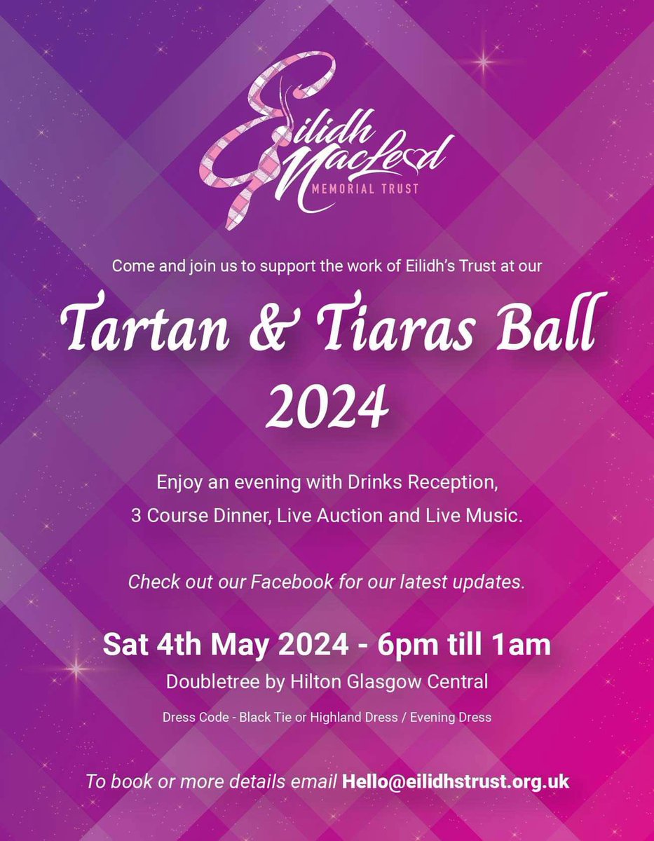 💜TARTAN AND TIARAS BALL 2024💜 Tickets are now on sale! Grab yours now! eventbrite.co.uk/e/eilidhs-trus…