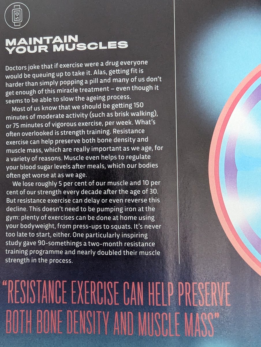 Christopher Tuckett MCSP (@healthphysio) on Twitter photo 💪🏻Resistance exercise. The #Christmas gift that keeps on giving!
"90+yr olds given a 2month training programme doubled their muscle strength." 🏋🏽♀️
HT- <a href="/sciencefocus/">BBC Science Focus Magazine</a> 💪🏻Resistance exercise. The #Christmas gift that keeps on giving!
"90+yr olds given a 2month training programme doubled their muscle strength." 🏋🏽♀️
HT- <a href="/sciencefocus/">BBC Science Focus Magazine</a>