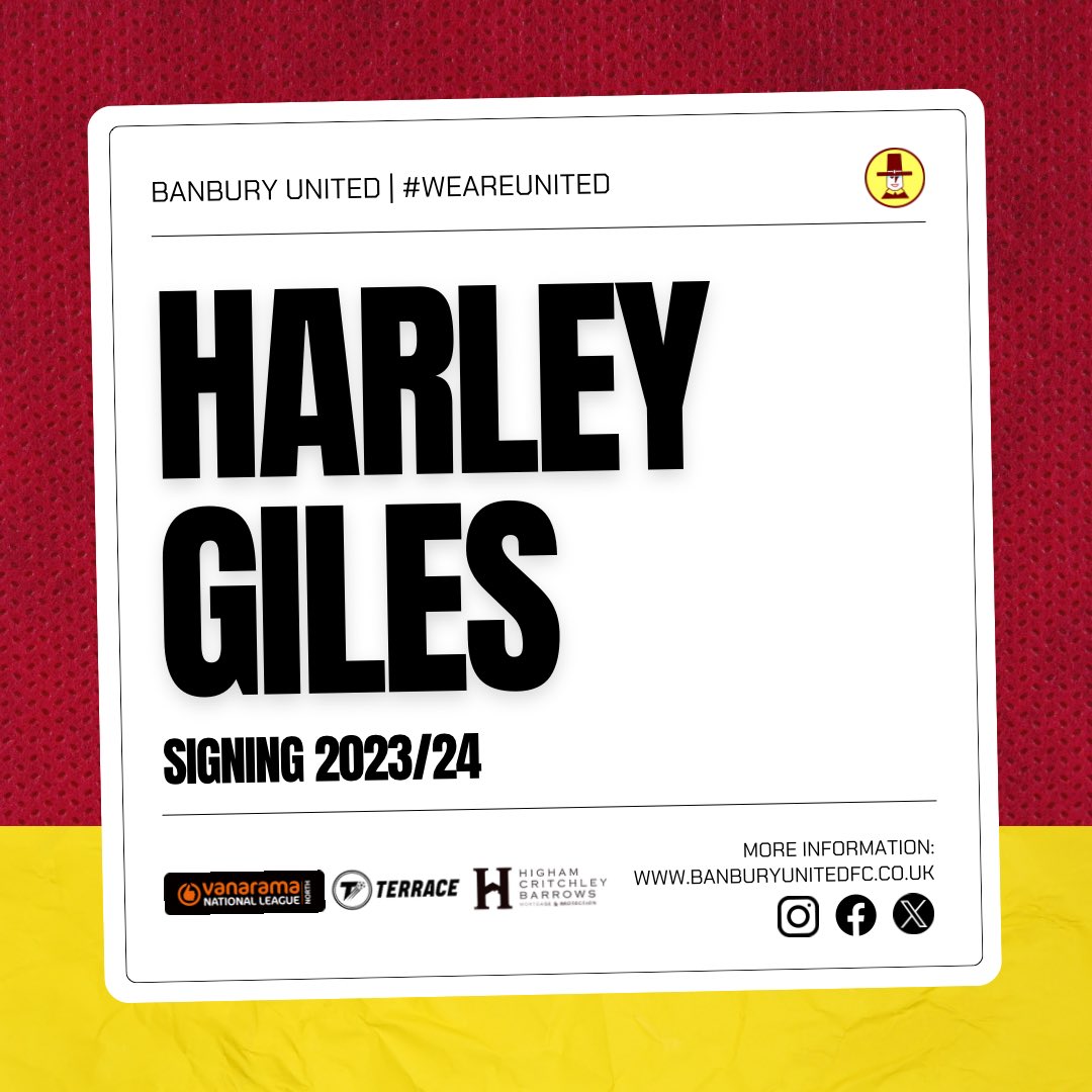 BanburyUnitedFC's tweet photo. Giles signs for Puritans ✍️ |

Didcot Town player, Harley Giles, joins the Puritans’ squad. Lee Henderson departs.
Mark Jones, Banbury United manager, said: “Harley was instrumental in Didcot’s promotion last season. As well as signing proven experienced players, we also like to give opportunities to young, talented, local players. Harley is a midfielder that is comfortable on the ball and hungry to prove himself at this level. My thanks to Jamie Heapy and Craig Adey for assisting with his signing.”

Having suffered persistent injuries since the start of the season, a joint decision has been made that Lee Henderson will leave the Club. We would like to thank Lee for his contribution this season and we wish him all the best for the future.

Full story on our website: https://t.co/yM3q5FUcQi