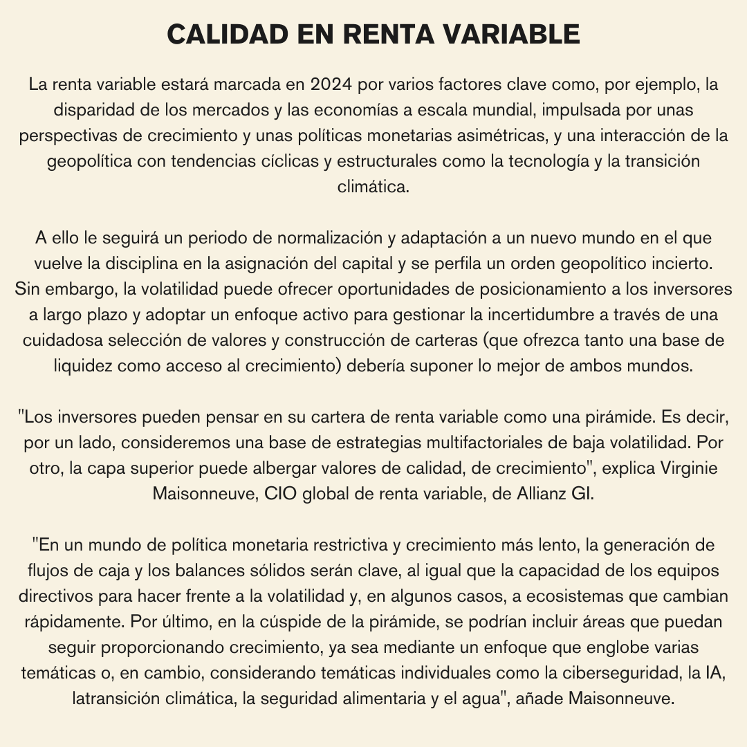 🧐🧐
¿Dónde están las oportunidades de inversión para 2024 Esta es la apuesta de Allianz GI.

#oportunidadesdeinversión #AllianzGI