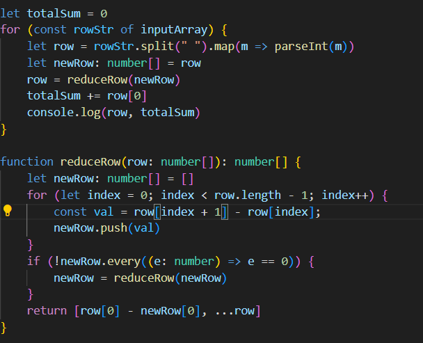 JaegerMad's tweet photo. Don't know if it was very easy because of recursion and easy handling of arrays in javascript ...
I just completed "Mirage Maintenance" - Day 9 - Advent of Code 2023 https://t.co/CL0Dj3qNMc #AdventOfCode https://t.co/oEwSTxaORA