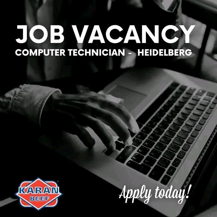 NthabelengDlam3's tweet photo. KARAN BEEF has the following vacancy at the Feedlot in Heidelberg.
Computer Technician
Click the link to find out more information and apply: https://t.co/RbtNfh1idI
Applications close 19 December, 2023
#KaranBeef #KaranBeefVacancy #ComputerTechnician https://t.co/93axIW70zw