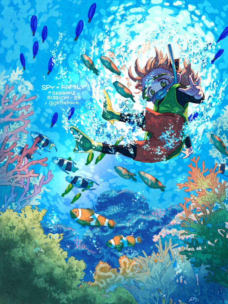 fish underwater coral diving mask goggles air bubble bubble  illustration images