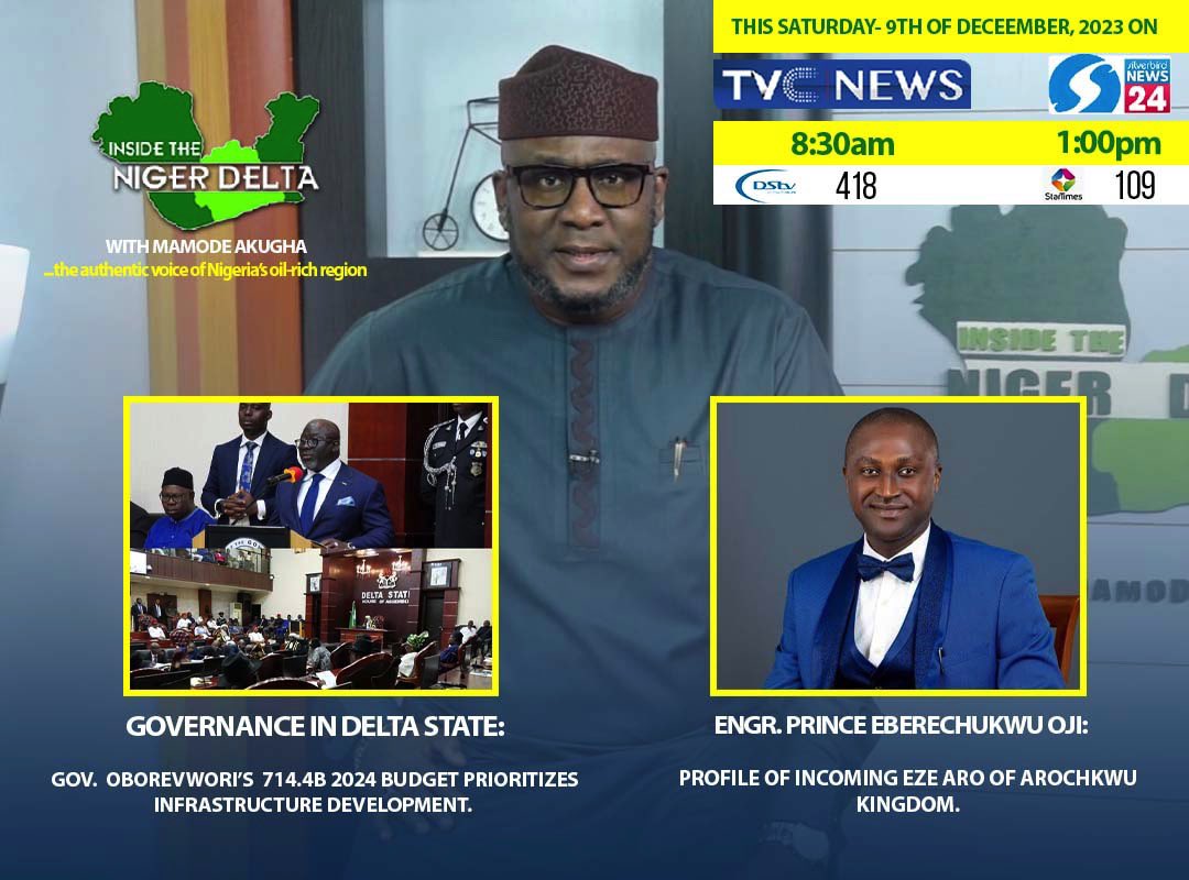 Join us today, by 1:00pm with @silverbirdnews24 and by 8:30am with <a href="/tvcnewsng/">TVC News</a> for another episode of inside the Niger Delta with Mamode Akugha.

#insidethenigerdelta #Abia #Akwaibom #Bayelsa #Rivers #imo #Delta #Edo #Ondo #Crossriver #insidethenigerdeltawithmamodeakugha