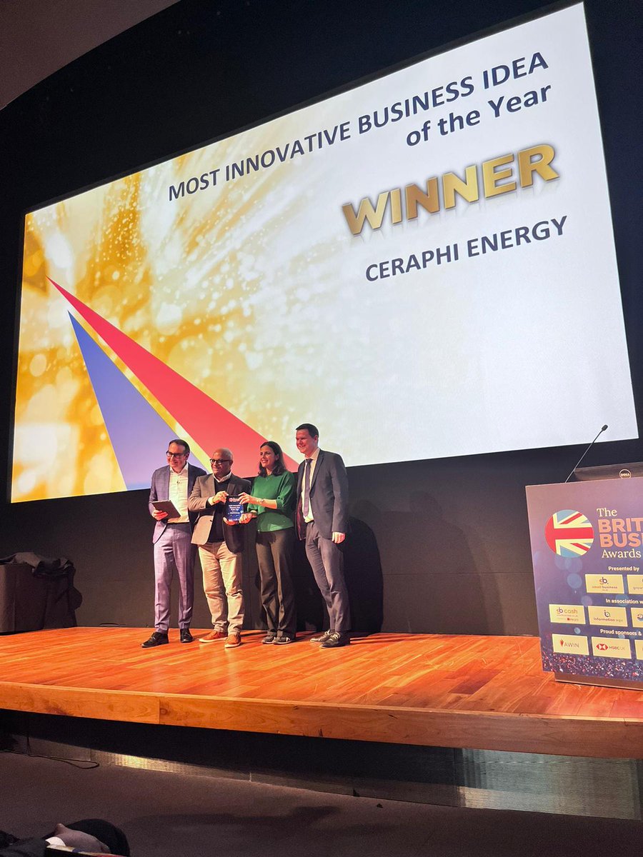 @CeraPhiEnergy acknowledged as the 'Most Innovative Business Idea of the Year' 2023 British Business Awards ceremony #London, great effort team CeraPhi recognition of our effort to global decarbonisation... #GeothermalEnergy #ClimateChange #BritishBusinessAwards