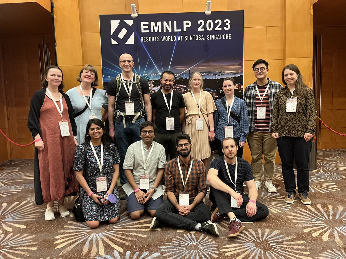 Group photo time! Former+current+future CopeNLU members @emnlpmeeting #emnlp2023 #NLProc @rnav_arora @sagnikrayc @indiiigosky @frimelle @KlimZaporojets @NadavBorenstein @mjjzha @annargrs Amalie Brogaard Pauli @HagstroemLovisa @ZeerakTalat @IAugenstein