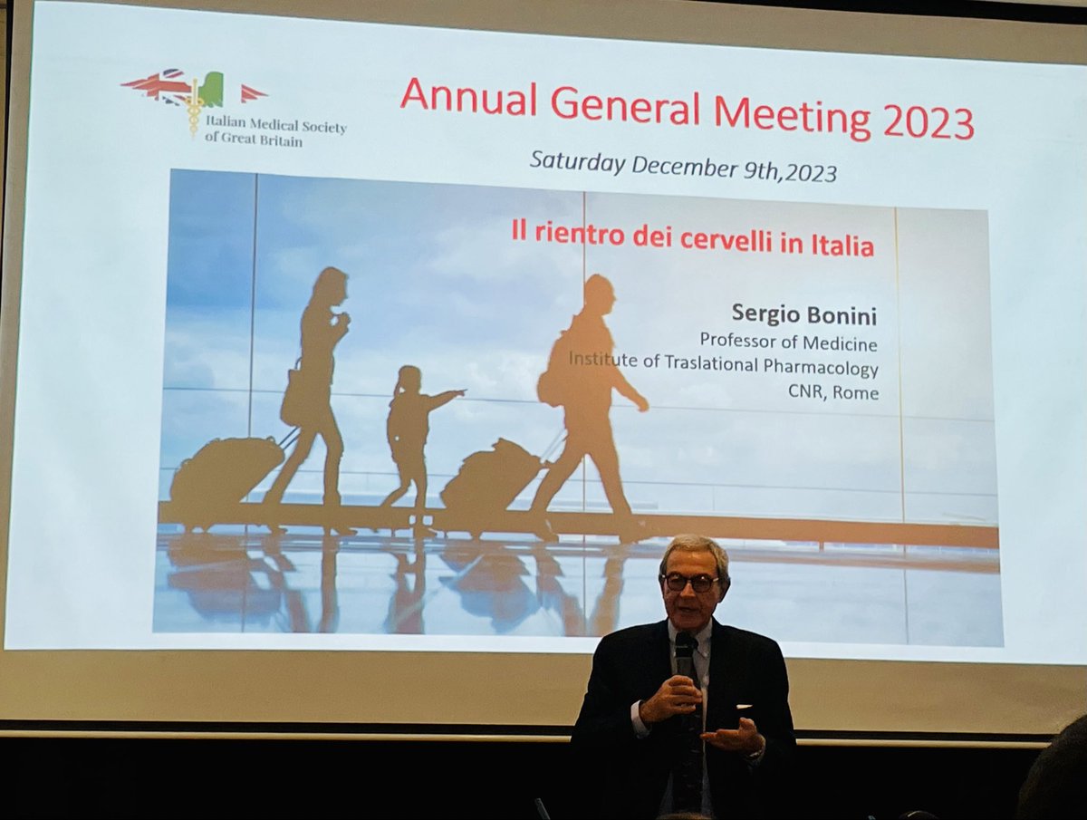 Prof Sergio Bonini sul rientro dei cervelli in Italia. 🇮🇹 <a href="/imsogb/">Italian Medical Society of Great Britain</a>