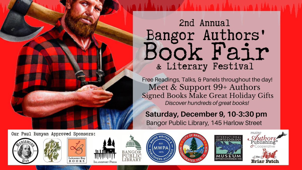 Happening today at @bangorlibrary! I’ll be in the children’s room on the third floor. Hope to see you there! #heybangor #downtownbangor #maineauthor #bookfestival