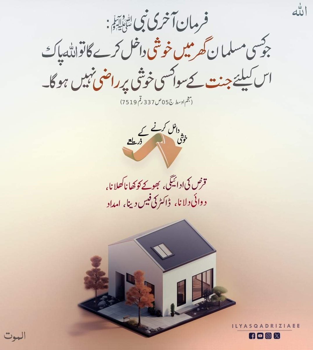 Musalman k Ghar Main Khoshi dakhil krnay ka sawab ?